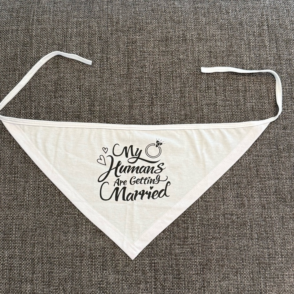 White Wedding/Engagement Bandana for Pets